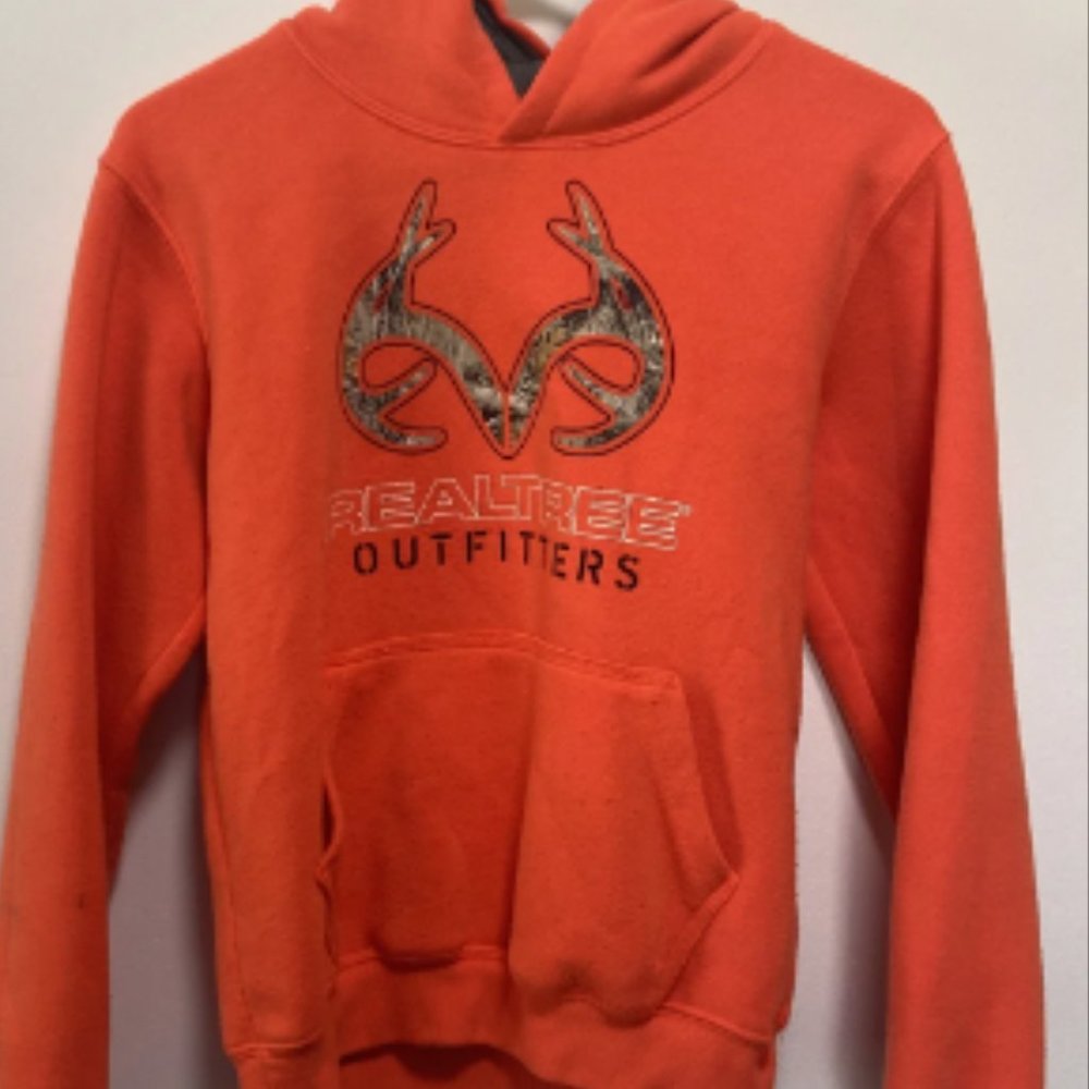 Realtree Camo & Orange Boys Youth Hoodie Size Medium